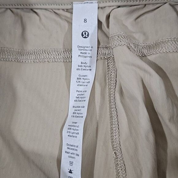 Lululemon Beyond the Studio Crop Khaki Tan Trench yoga athleisure Women's Size 8 - Picture 4 of 8